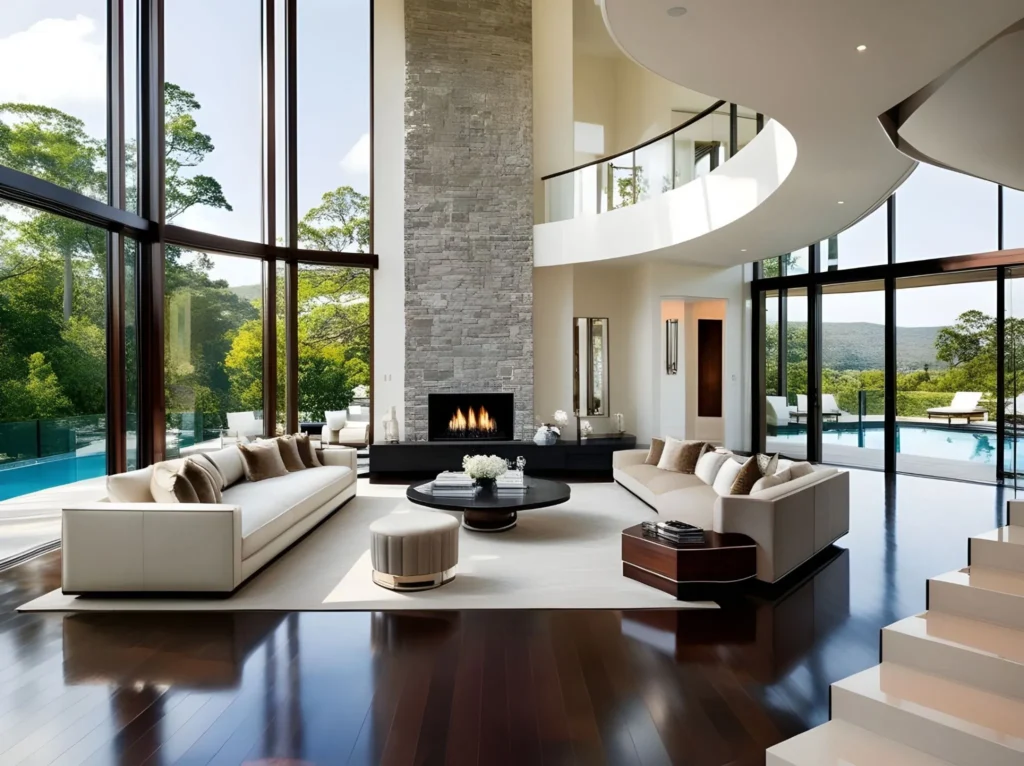 Renovación de salón con acabados de madera en Asturias.